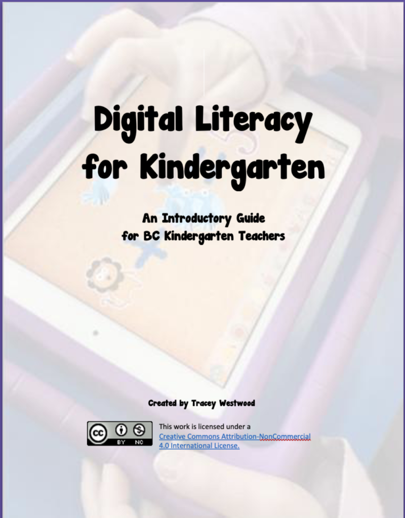 Digital Literacy for Kindergarten Guide Cover page